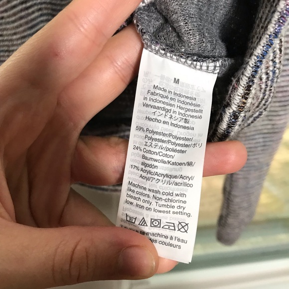 Madewell Textured Turtleneck Striped Rainbow Sparkle Pullover Sweatshirt Top - Picture 14 of 15